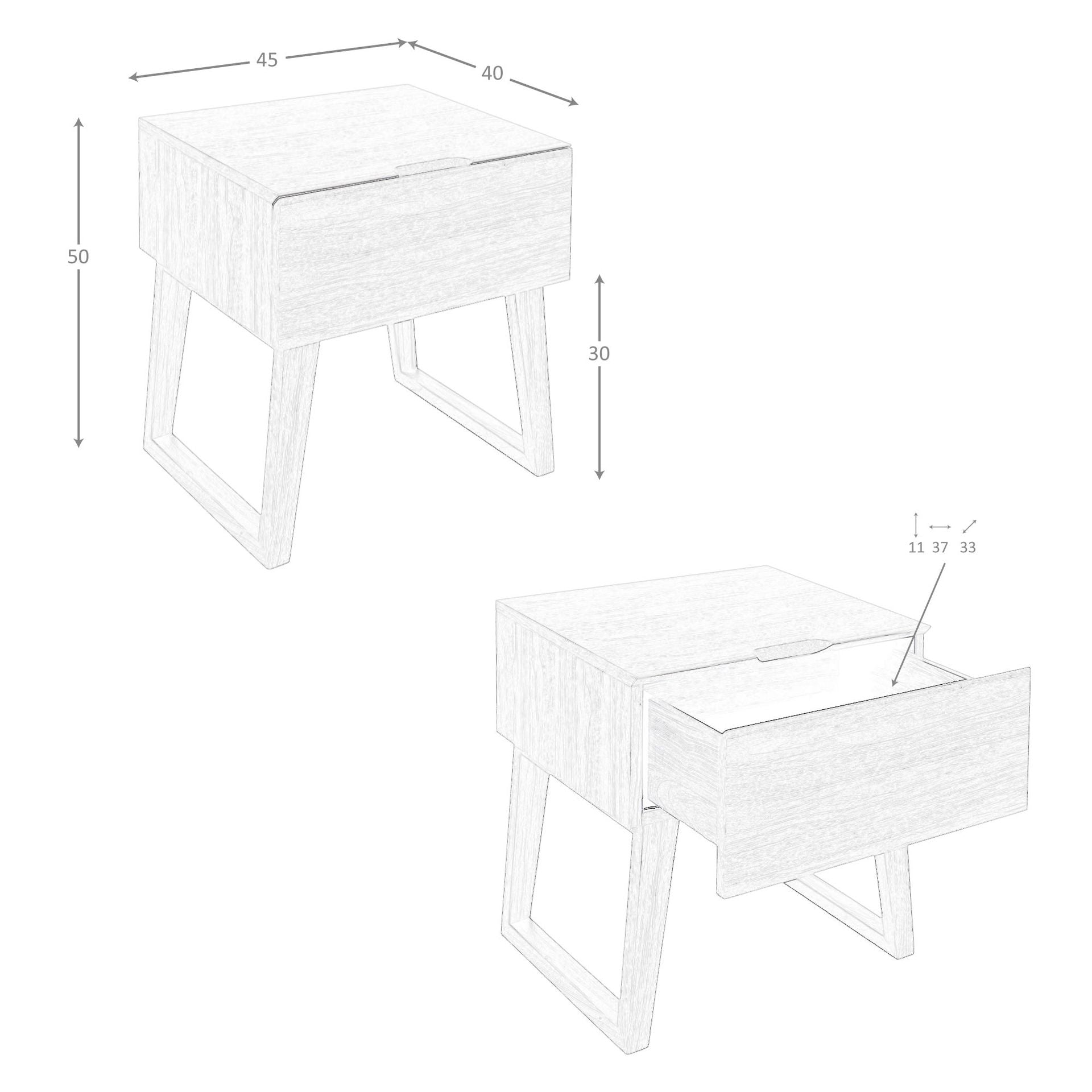 Mesita de noche nogal