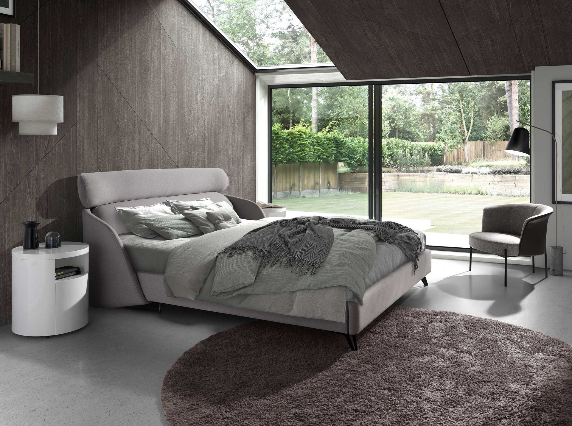 Mesita de noche madera blanca