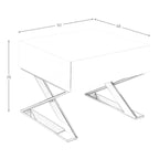 Mesita de noche madera blanca y acero cromado