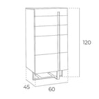 Chifonier madera blanco y acero cromado