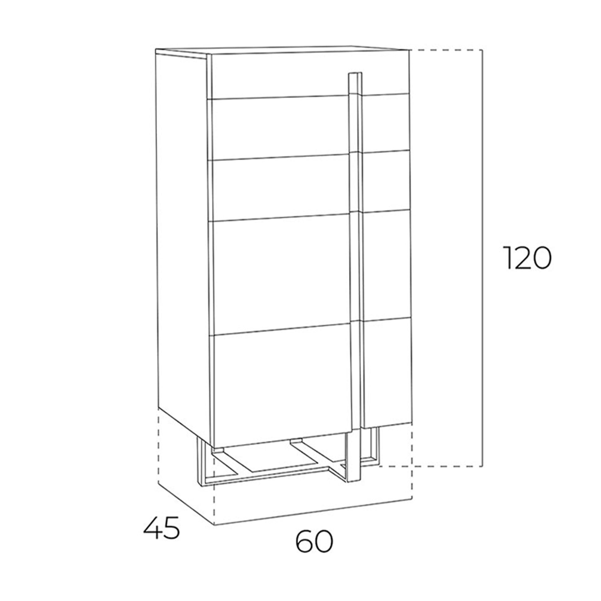 Chifonier madera blanco y acero cromado