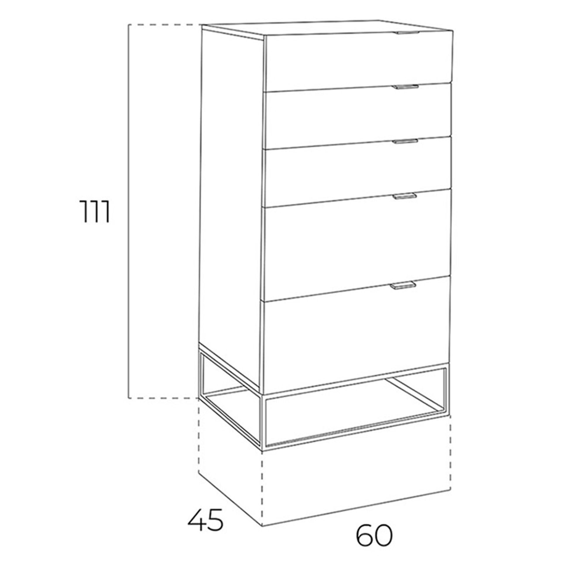 Chifonier madera gris y acero negro