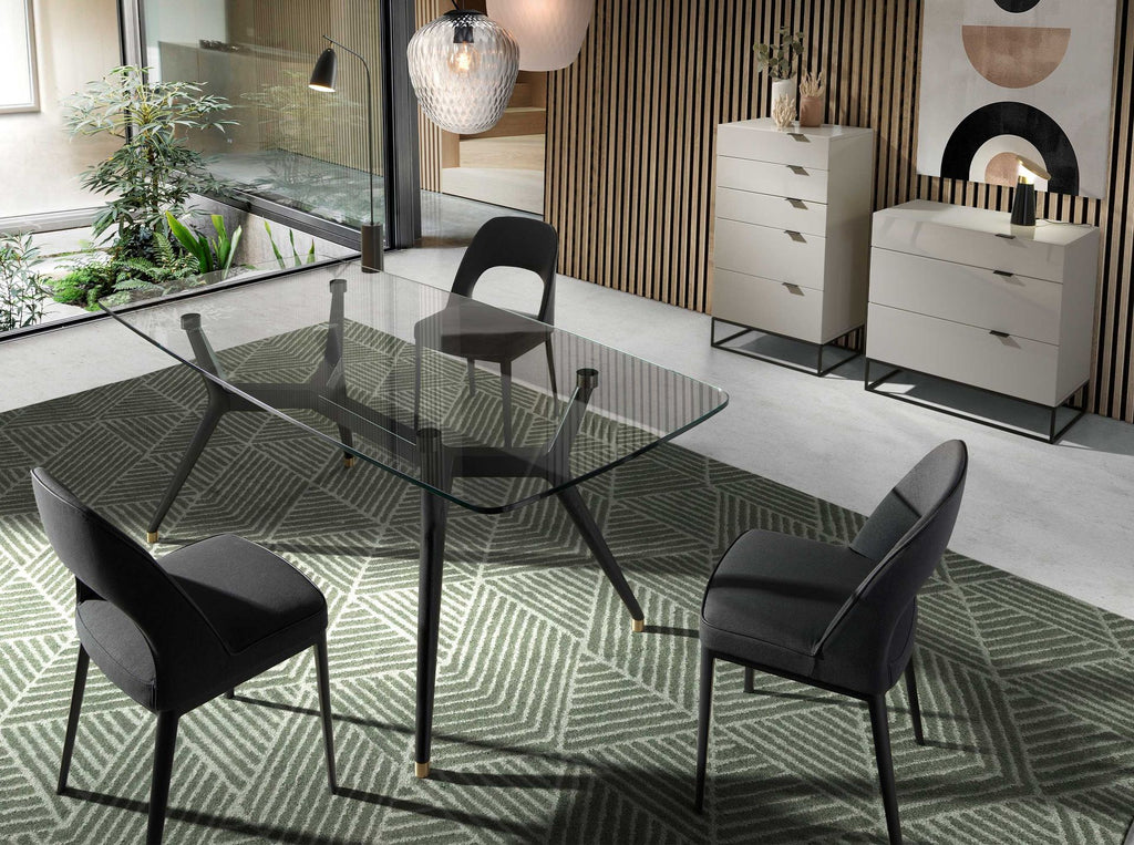 Chifonier madera gris y acero negro