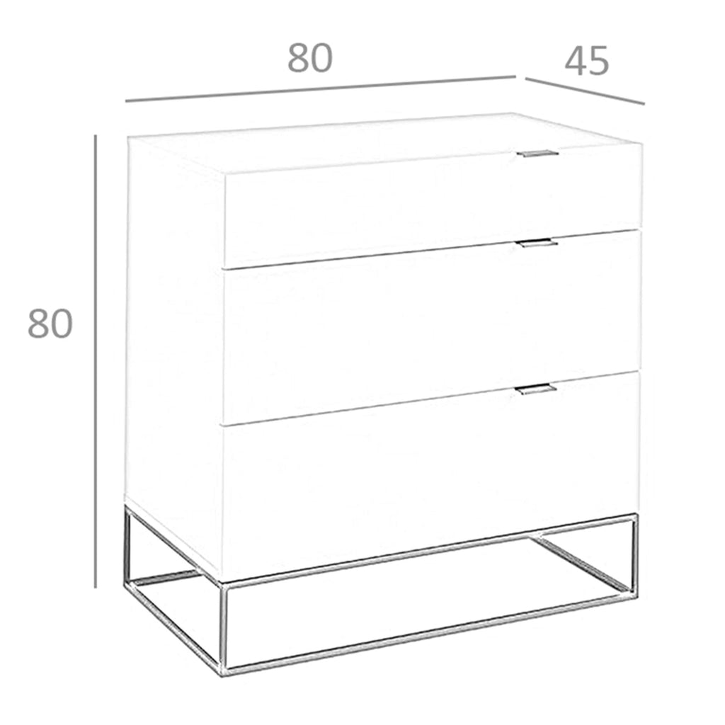 Cómoda madera gris y acero negro