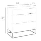 Cómoda madera gris y acero negro