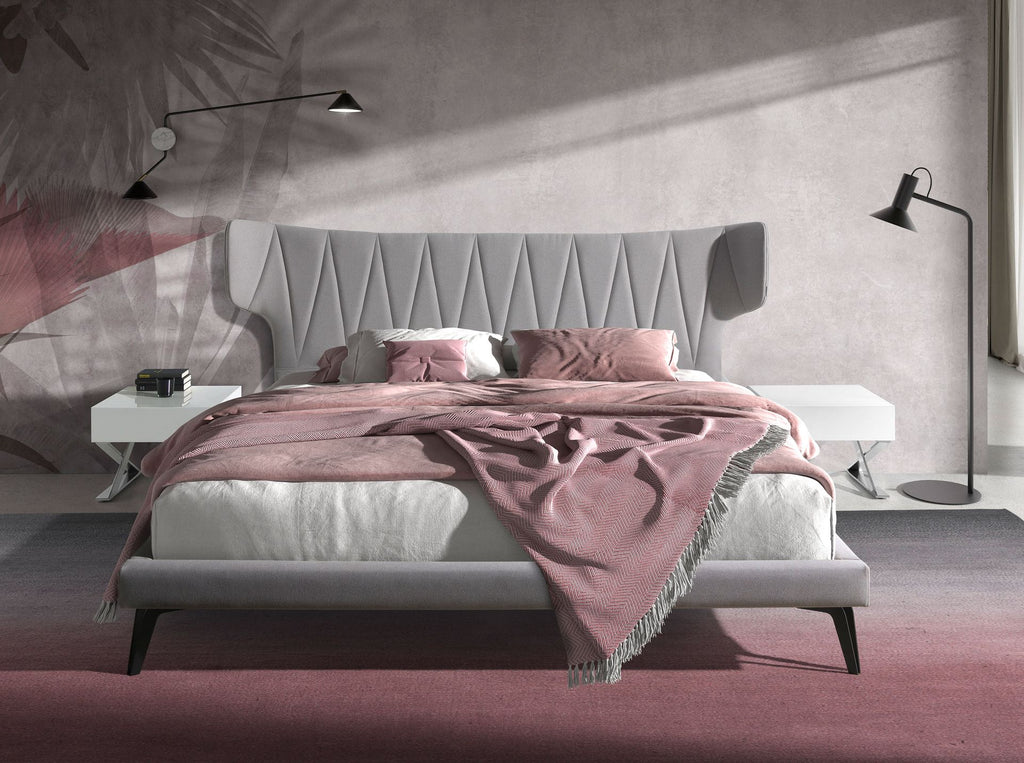 Cama tela color gris claro