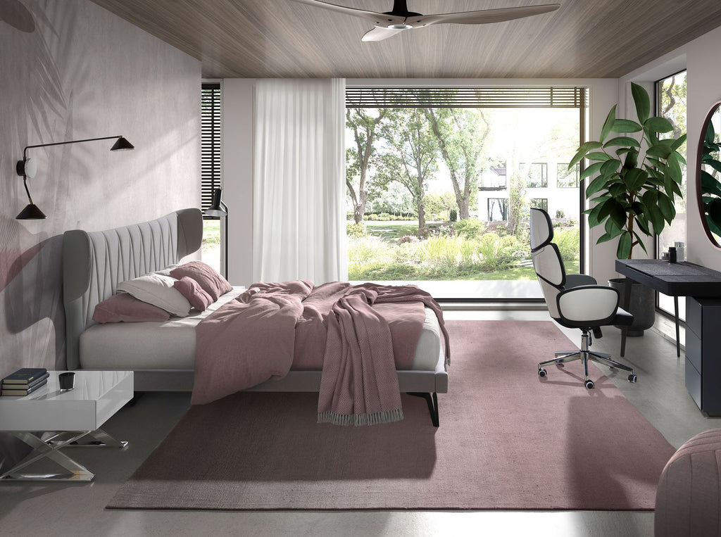 Cama tela color gris claro
