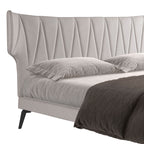 Cama tela color gris claro