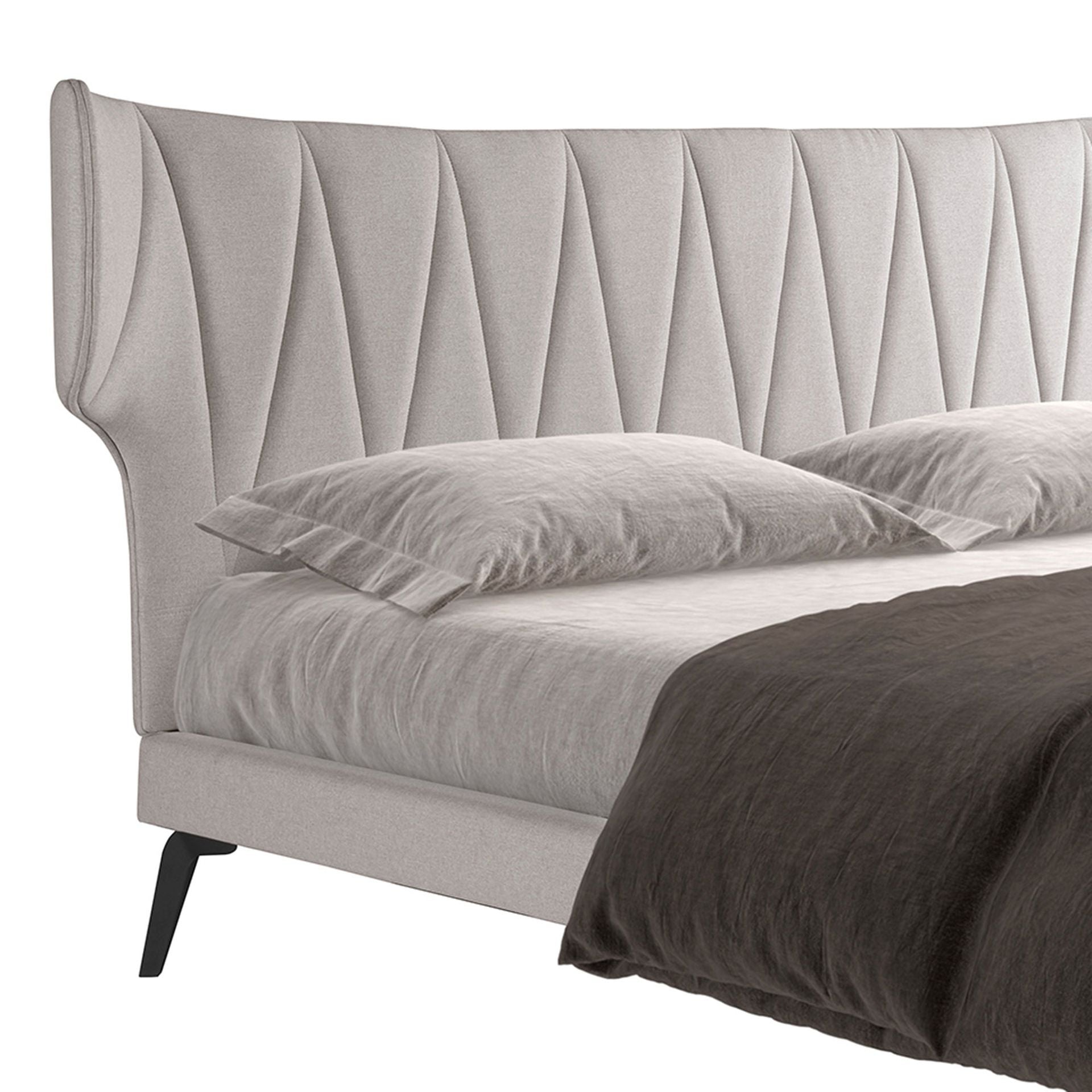 Cama tela color gris claro