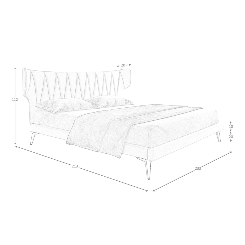 Cama tela color gris claro