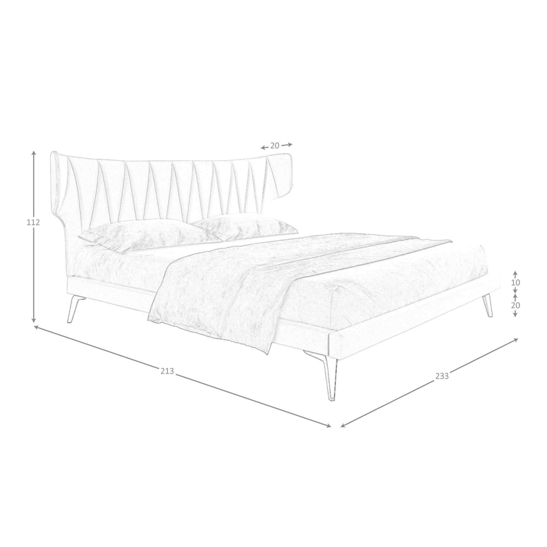 Cama tela color gris claro