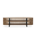 Mueble TV 175x40x50 Madera Arena/Metal Negro