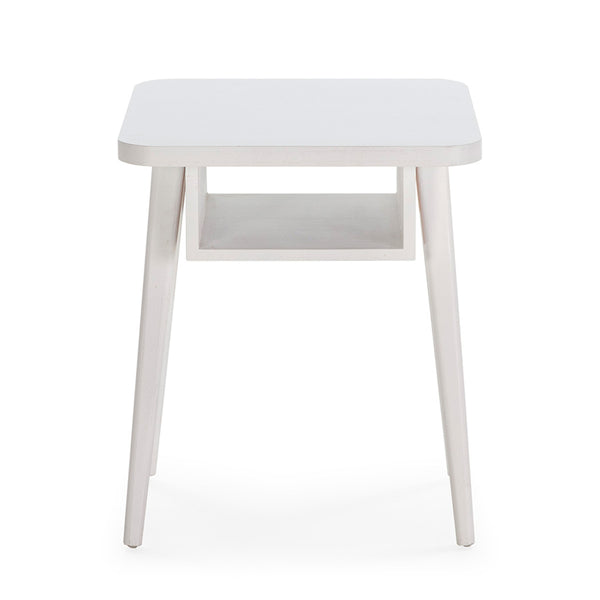 Mesita de noche 50x50x60 cm de madera blanca