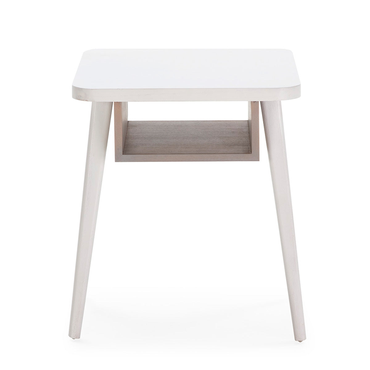 MESITA DE NOCHE 50x50x60 MADERA BLANCO CON PATINA GRIS