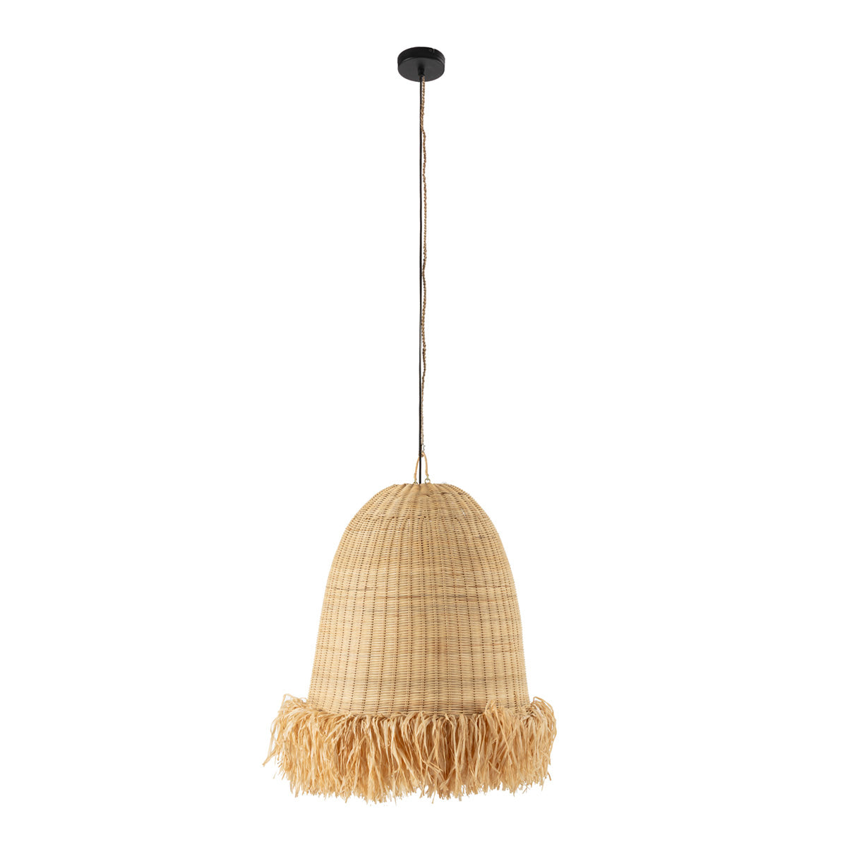 LAMPARA DE TECHO 60x60x90/200 RATAN/SISAL NATURAL