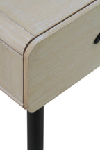 CONSOLA MADERA NATURAL PATAS METALICAS NEGRAS