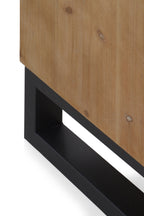 MESITA DE NOCHE DE MADERA DE BLOQUES 2 CAJONES