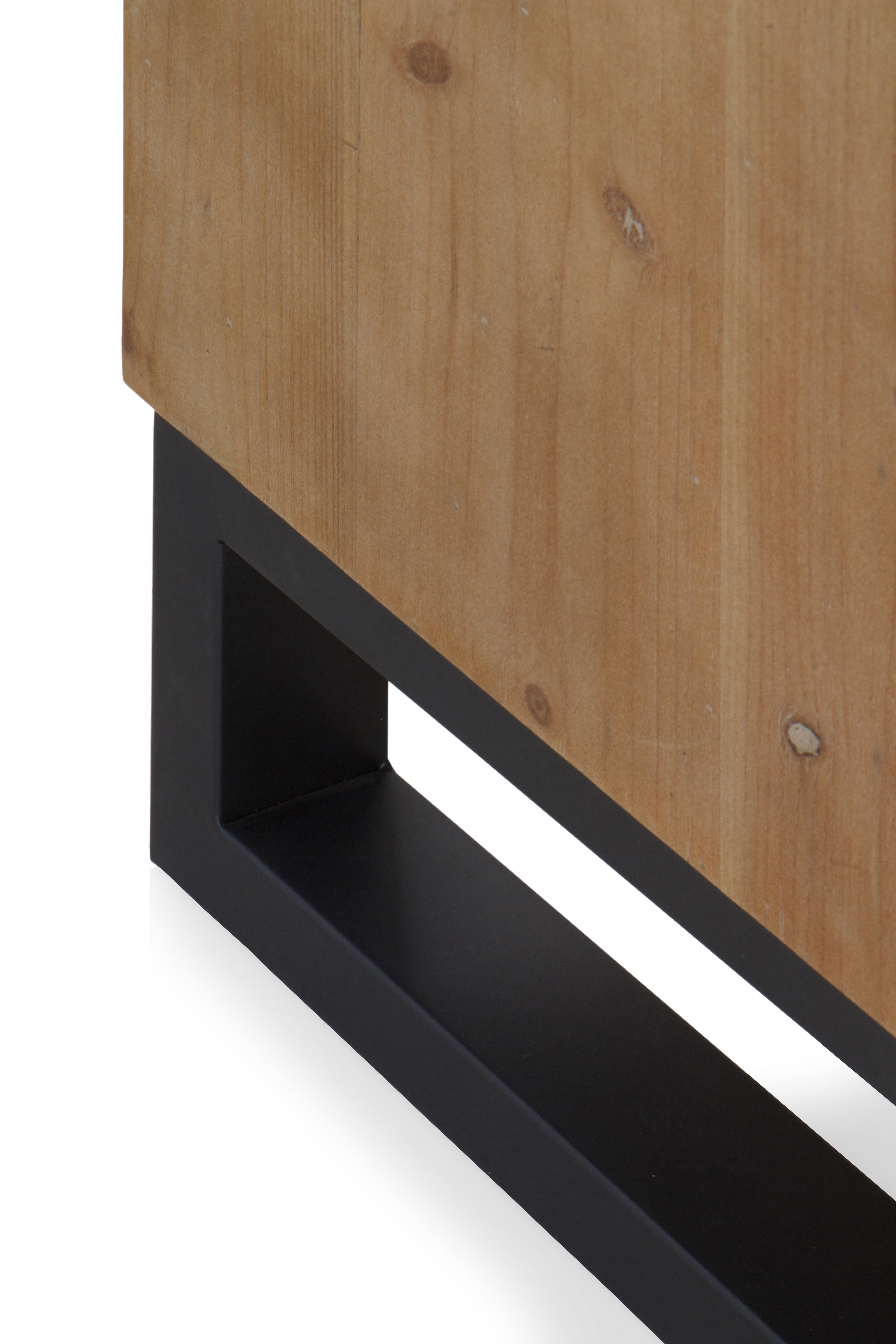 MESITA DE NOCHE DE MADERA DE BLOQUES 2 CAJONES