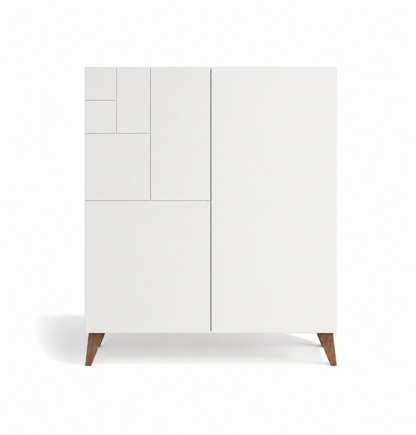 Sabater de melamina noguera amb potes de faig 90x27x109 cm