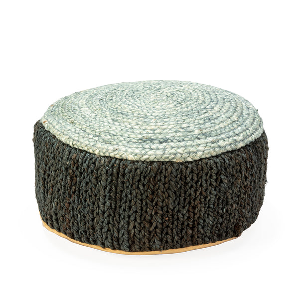 Puf catifa 55x55x20 cm Shumak negre i gris
