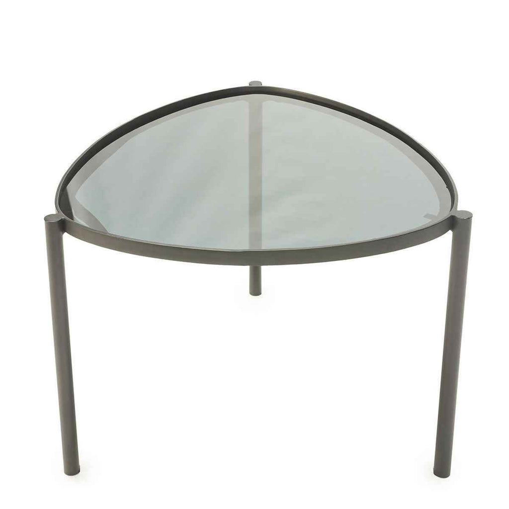 Mesa Auxiliar 61x59x46 Metal/Cristal Negro