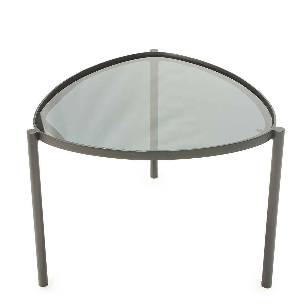 Mesa Auxiliar 61x59x46 Metal/Cristal Negro