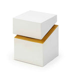 Mesa Auxiliar 40x42x43 Metal Blanco/Dorado