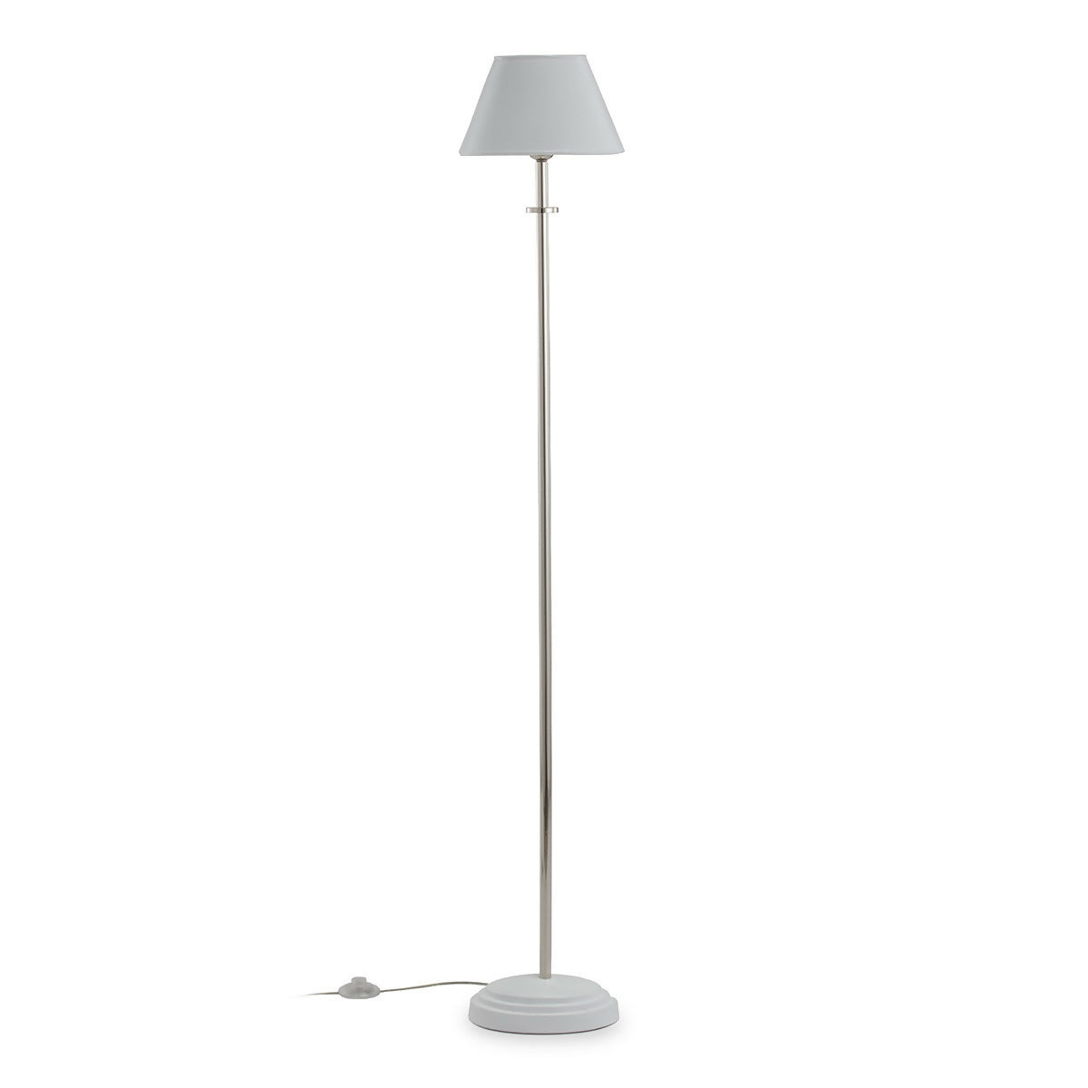Lámpara de Pie con pantalla 25x20x153 Metal Blanco/Nickel