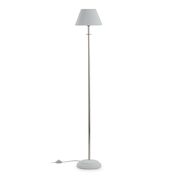 Llum de peu 25x20x153 cm de metall blanc i níquel