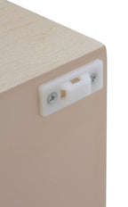 MESITA DE NOCHE 2 CAJONES CHAPADO EN ROBLE ACABADO EN MARFIL