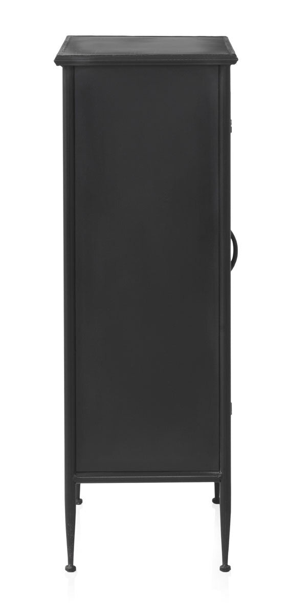 VITRINA CON ESTRUCTURA METAL, PUERTA CON CRISTAL DE FORMA OVAL