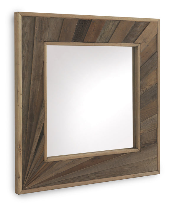 Espejo cuadrado de madera laminada 88x4x88 cm