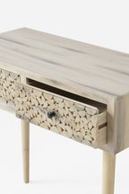 CONSOLA MADERA DE ALAMO COLOR NATURAL, PATAS DE PINO MACIZO