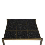 Mesa de Centro 65x59x41 Hierro Dorado Antique/Terrazo Epoxi Negro