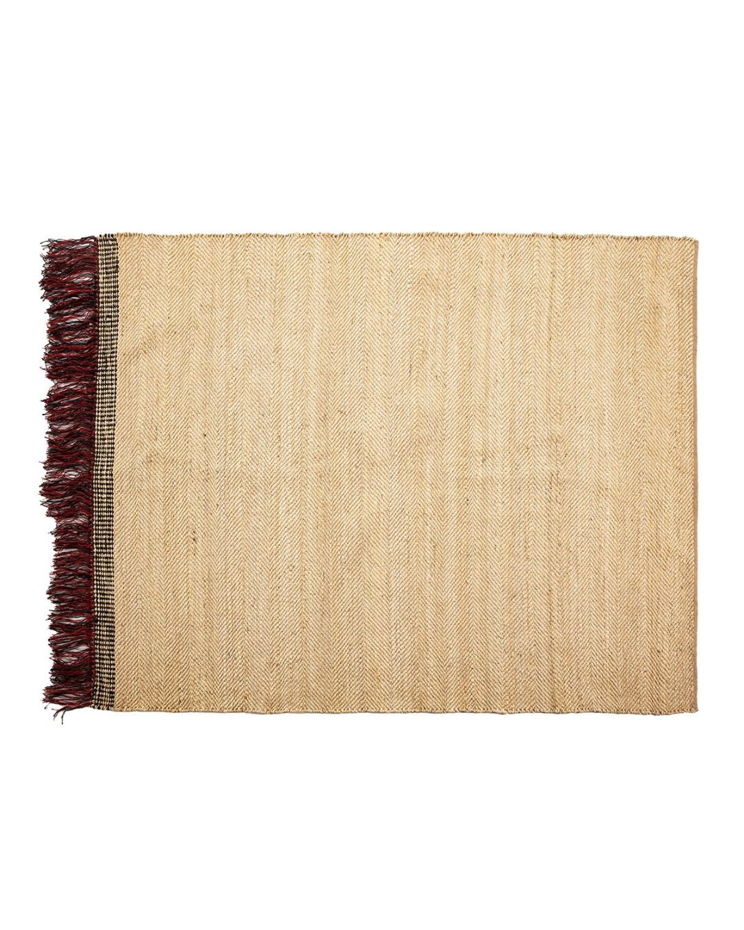 ALFOMBRA 200x250 YUTE NATURAL/NEGRO/ROJO