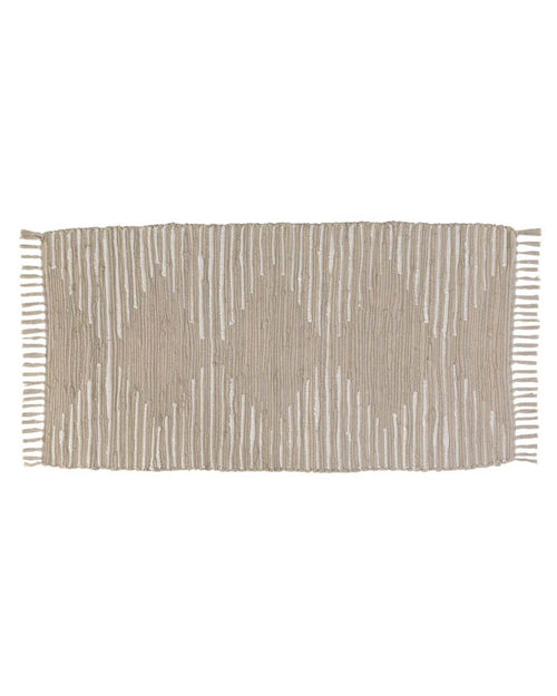 Alfombra de algodón beige tejida a mano, unidad 1