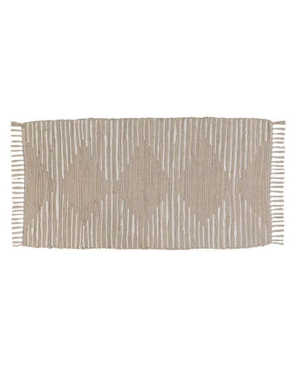 Catifa de cotó beix amb rombes 60x120 cm teixida a mà