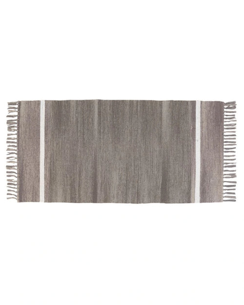 Alfombra de algodón gris de 60x120 cm