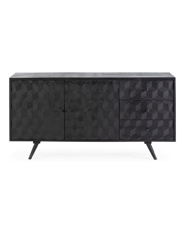 Aparador 165x40x86 cm madera de mango negra