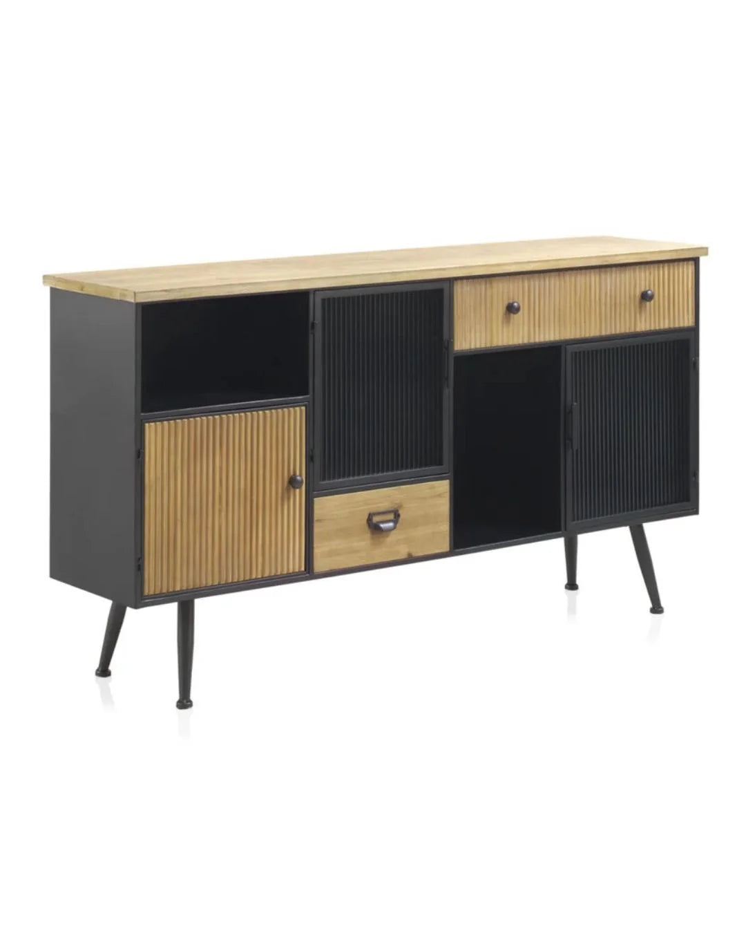 APARADOR METALICO CON SOBRE DE MADERA