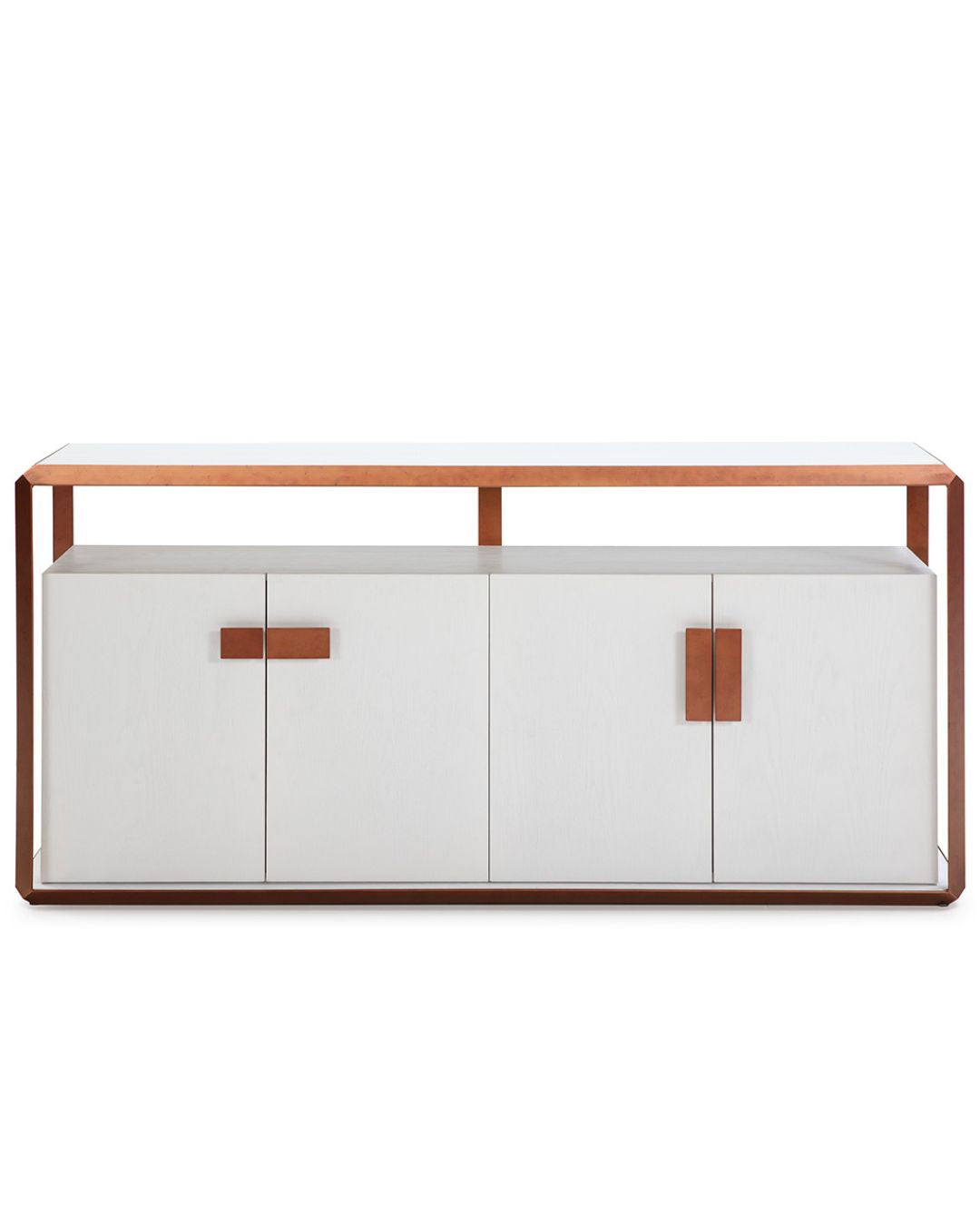 APARADOR 180x48x85 MADERA BLANCO/METAL COLOR COBRE