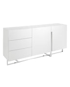 Aparador madera blanco y acero cromado