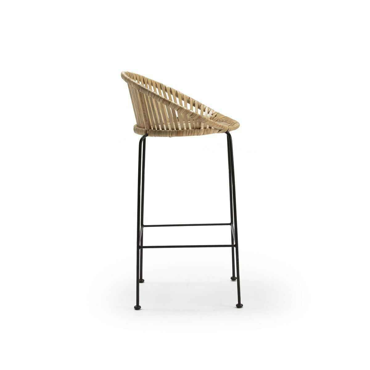 Taburete 50x54x96 Mimbre/Metal Natural/Negro