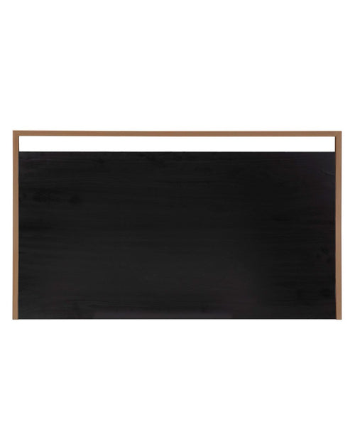 Cabecero de madera negra y metal dorado, 190x3x100 cm