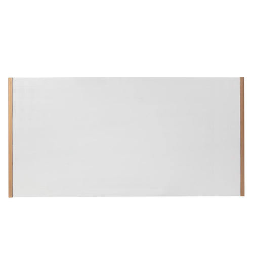 Cabecero de madera blanca y metal dorado, 190x3x90 cm