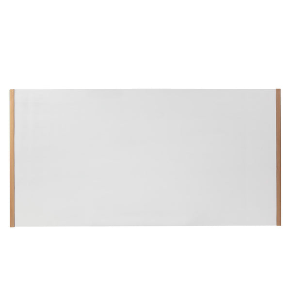 Capçal 190x3x90 cm de fusta blanca i metall daurat