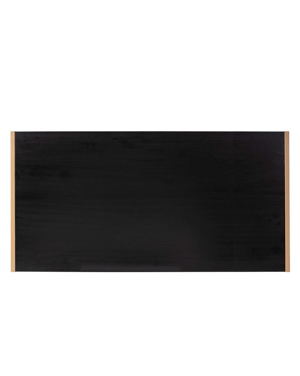 Capçal 190x3x90 cm de fusta negra i metall daurat 2
