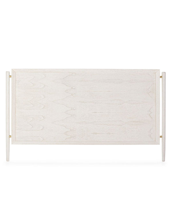 Cabecero 190x6x110 cm madera blanca y metal dorado