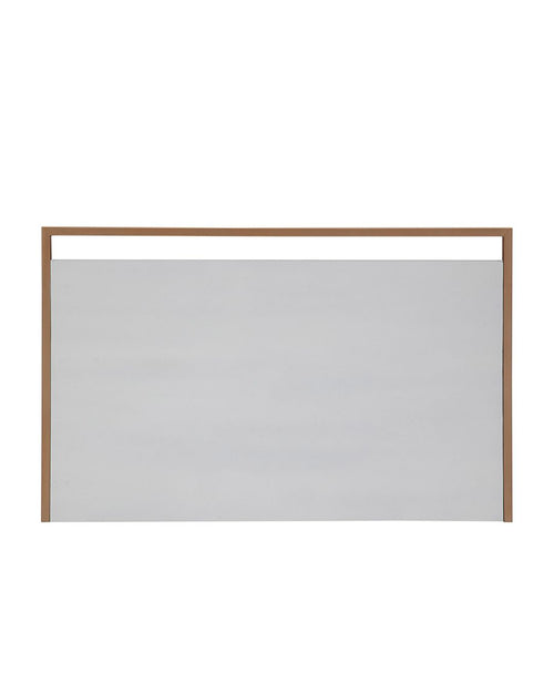 Cabecero de madera blanca y metal dorado, 160x3x100 cm