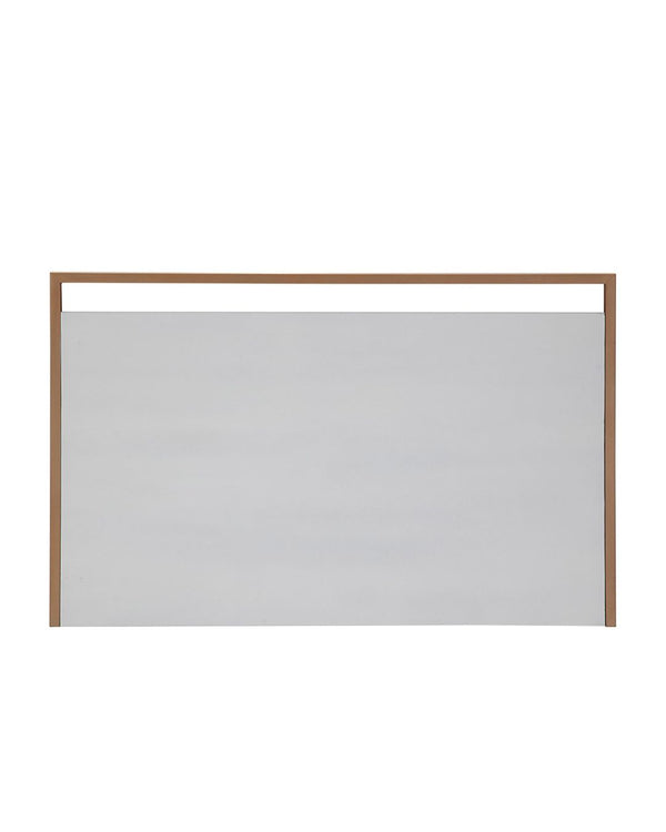 Capçal 160x3x100 cm de fusta blanca i metall daurat
